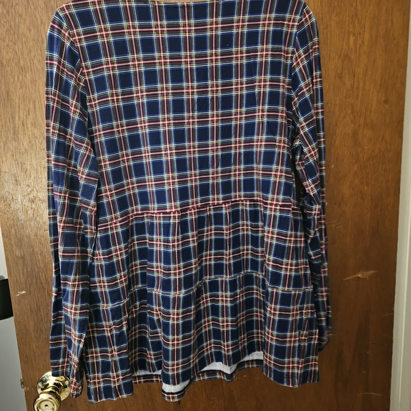 Lands' End Plaid Long Sleeve Top - Picture 2 of 3